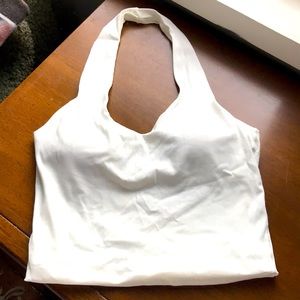 Klassy Network Crop Halter White with built in bra 🤍